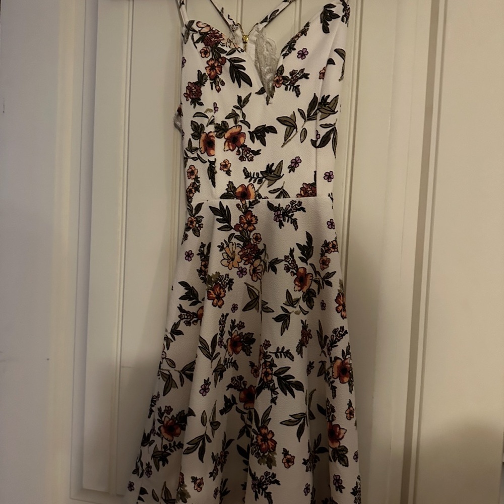 No Boundaries Strapless Dress with Floral Design